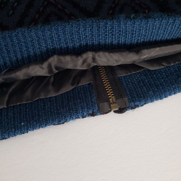 Vtg Y2K Icelandic Design Women's Wool Diamond Pattern Zip-Up Cardigan Jacket LG - Picture 8 of 16